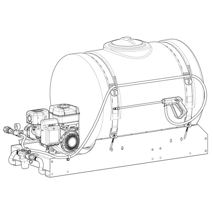 FIMCO 110 Gallon Skid Sprayer Gas Powered Roller Pump - 5301052 - Image 2