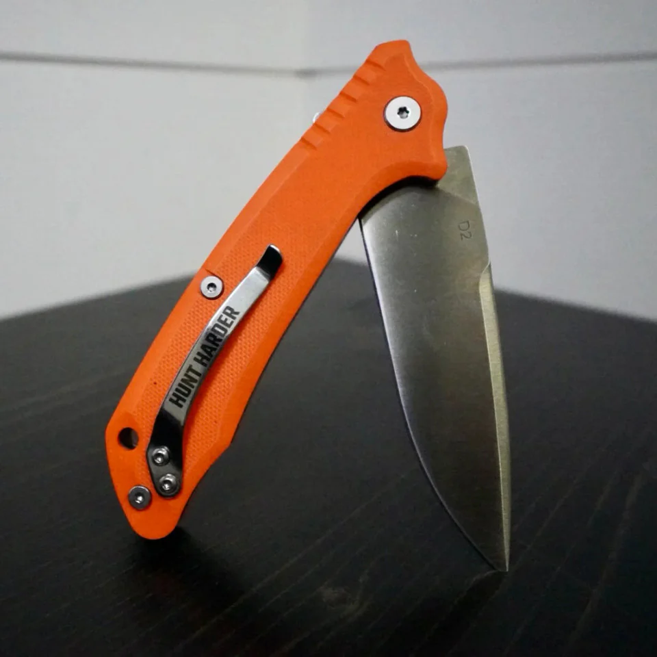 HUTO Hunt Harder Folding Hard Blade Knife Orange - HU-HTHD-KNV-ORG - Image 3