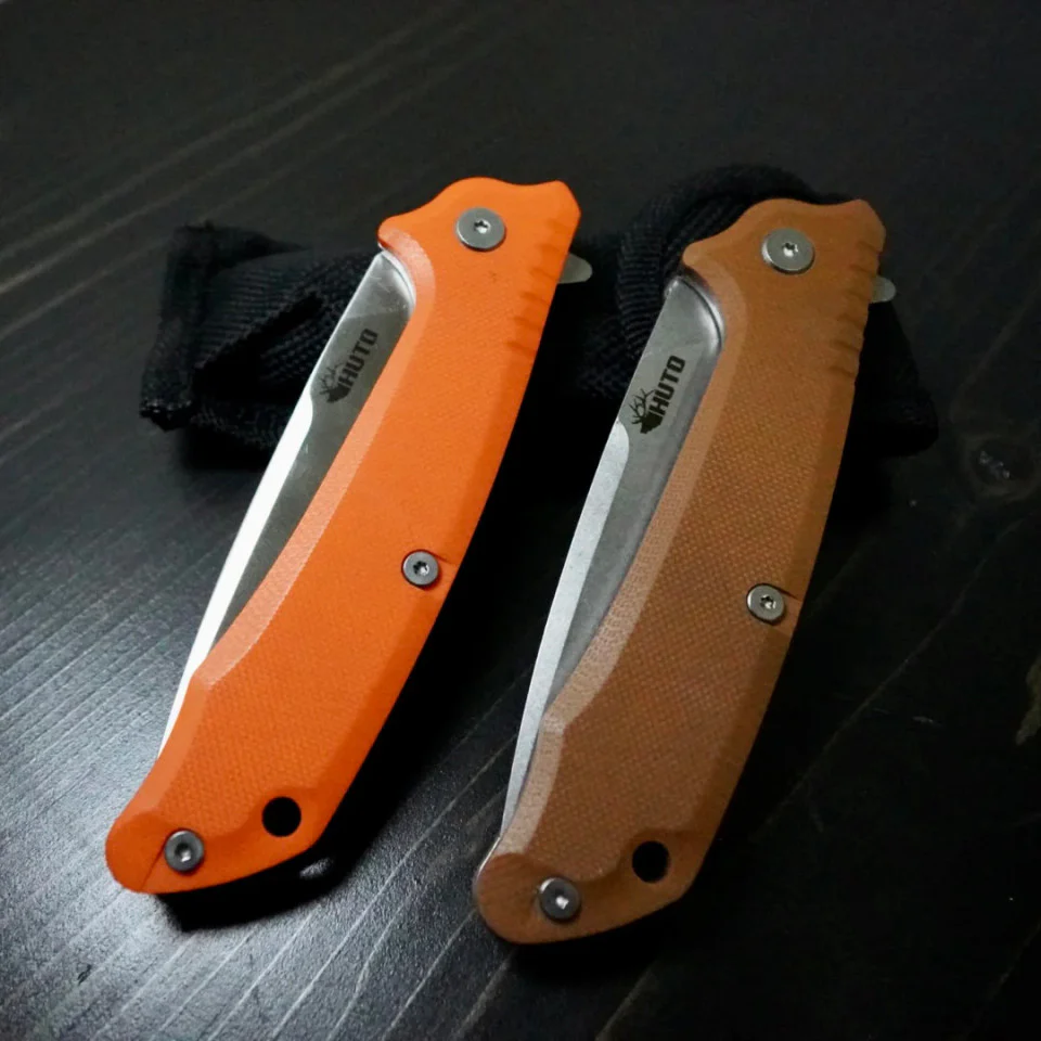 HUTO Hunt Harder Folding Hard Blade Knife Orange - HU-HTHD-KNV-ORG - Image 4