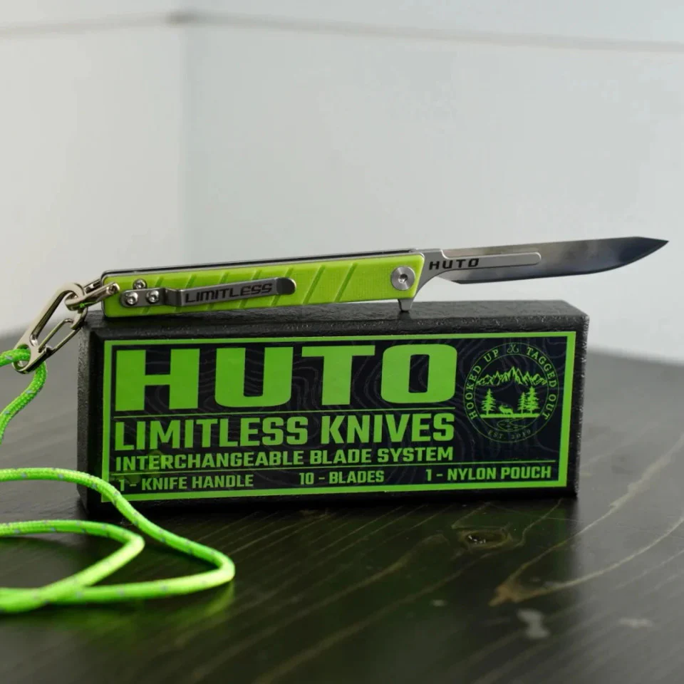 HUTO Limitless Folding Replacement Blade Knife Lime Green - HU-LMTS-KNV-LGRN