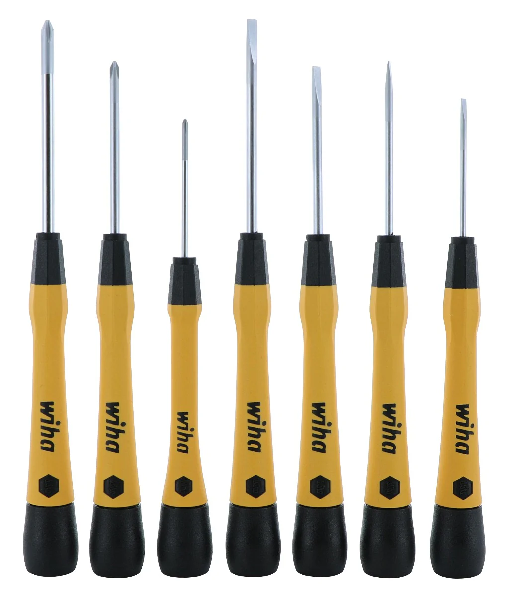 WIHA TOOLS 7 Piece Esd Safe Picofinish Precision Slotted And Phillps Screwdriver Set - WIH-27392