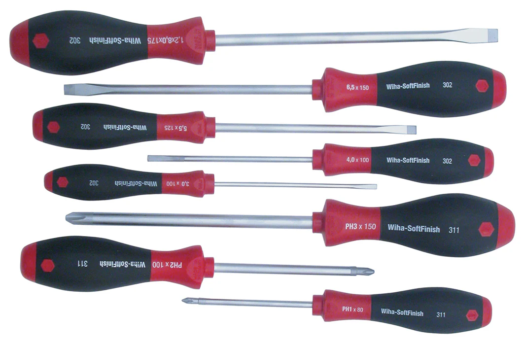 WIHA TOOLS 8 Piece Softfinish Slotted And Phillips Screwdriver Set - WIH-30298