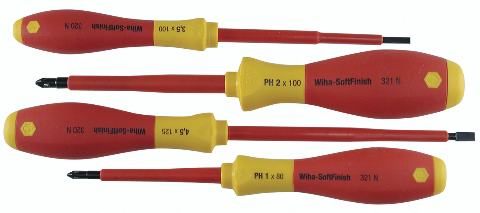 WIHA TOOLS 4 Piece Insulated Softfinish Screwdriver Set - WIH-32090