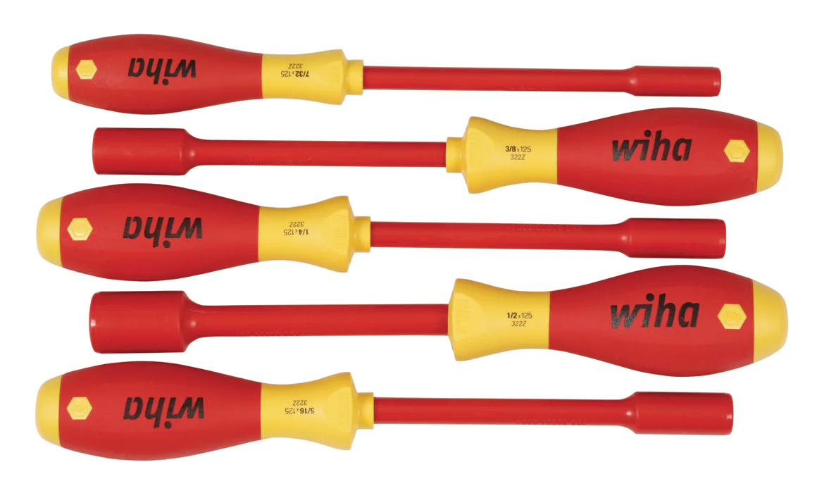 WIHA TOOLS 5 Piece Insulated Softfinish Nut Driver Set - Inch - WIH-32292