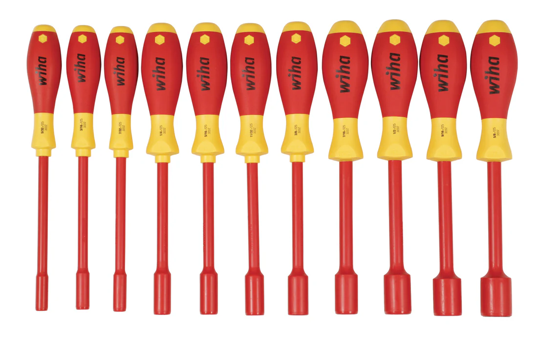 WIHA TOOLS 11 Piece Insulated Softfinish Nut Driver Set - Inch - WIH-32296