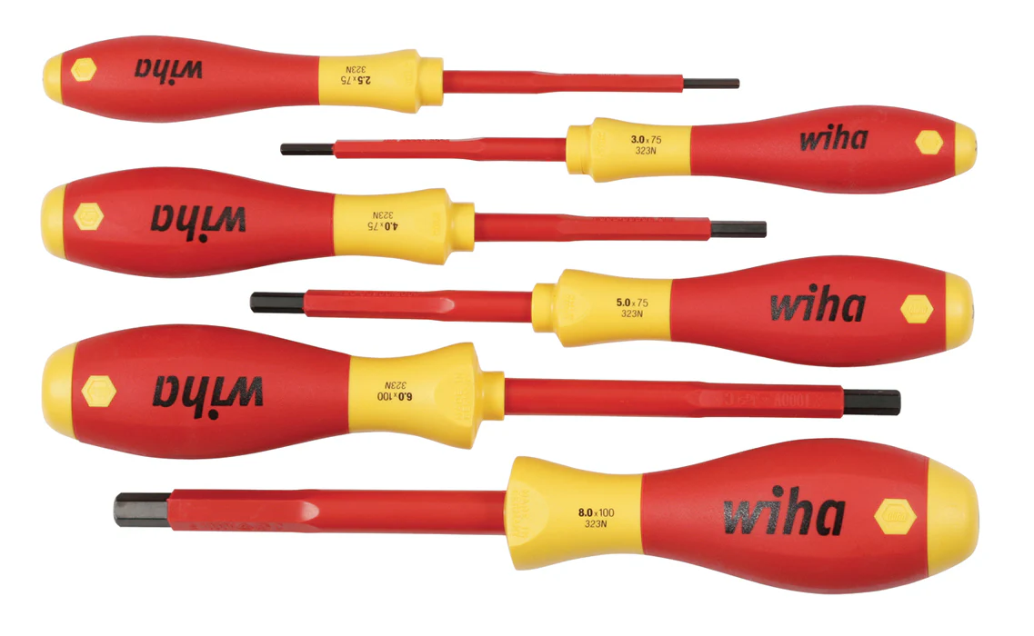 WIHA TOOLS 6 Piece Insulated Softfinish Hex Screwdriver Set - Metricric - WIH-32366
