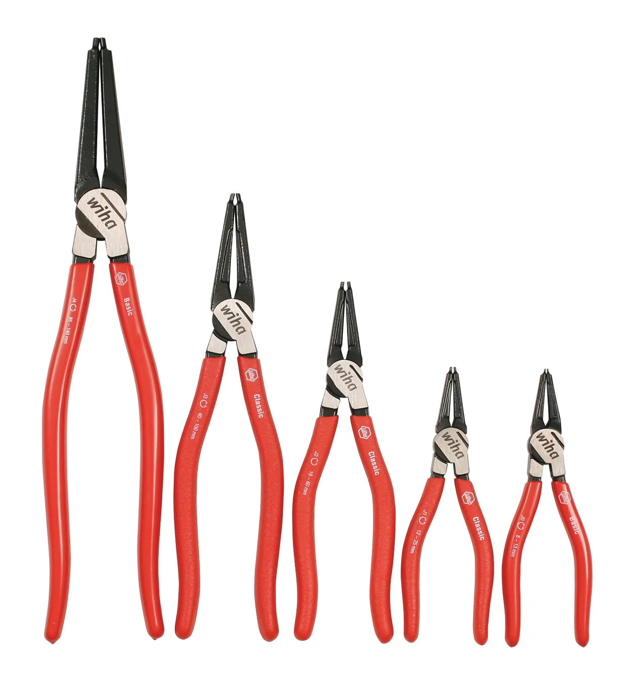 WIHA TOOLS 5 Piece Classic Grip Straight Internal Ring Pliers Set - WIH-32626