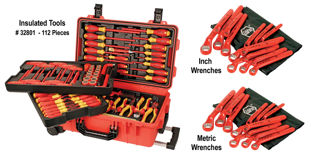 WIHA TOOLS 112 Piece Master Electrician"S Insulated Tools Set In Rolling Hard Case - WIH-32801
