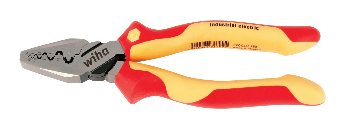 WIHA TOOLS Insulated Industrial Crimpacting Pliers 7" - WIH-32945