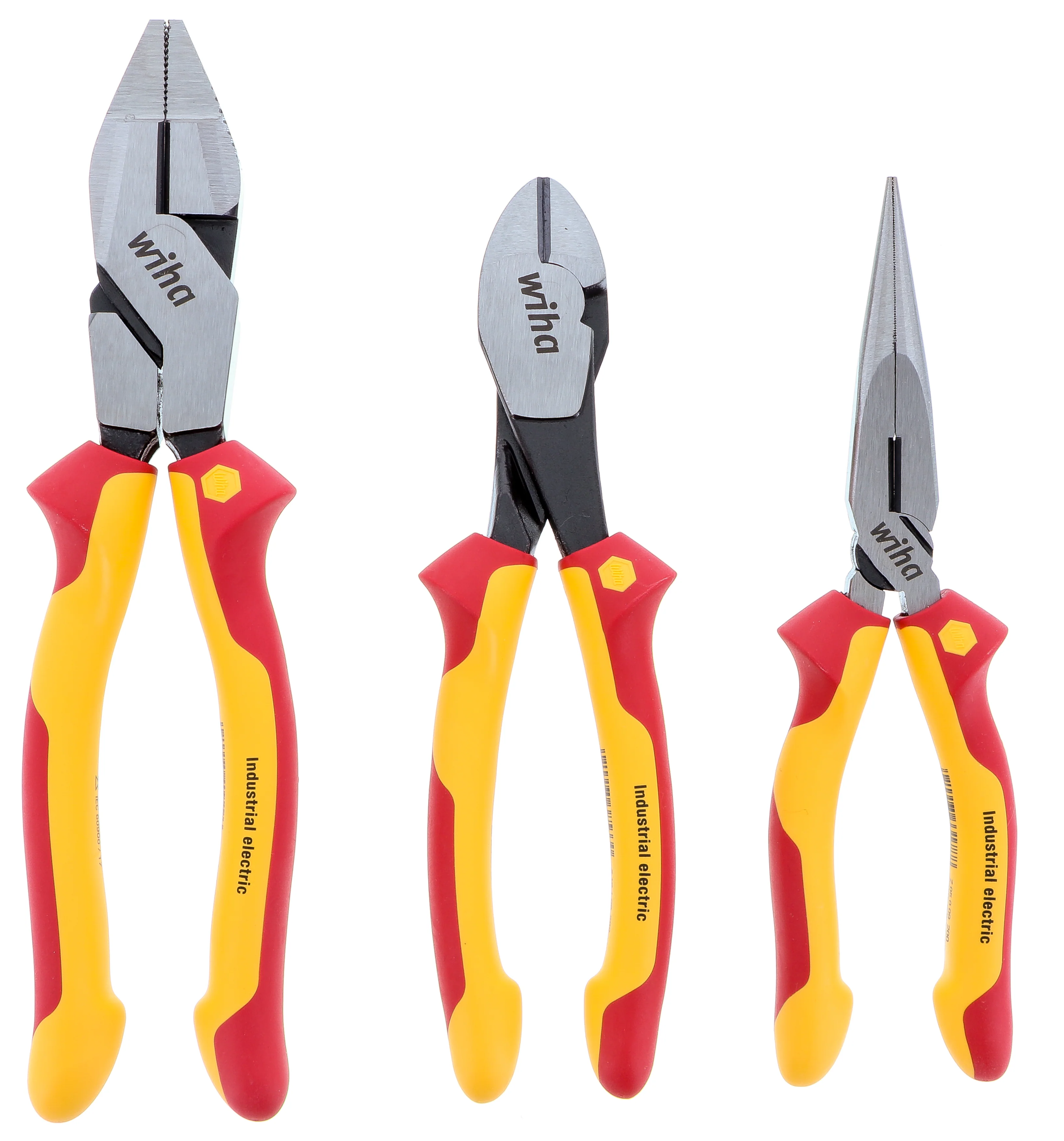 WIHA TOOLS 3 Piece Insulated Industrial Grip Pliers And Cutters Set - WIH-32968