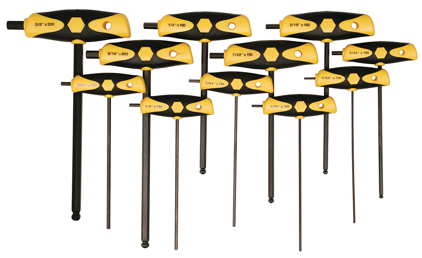 WIHA TOOLS 11 Piece Soft Grip Hex T-Handle Set - Inch - WIH-33494