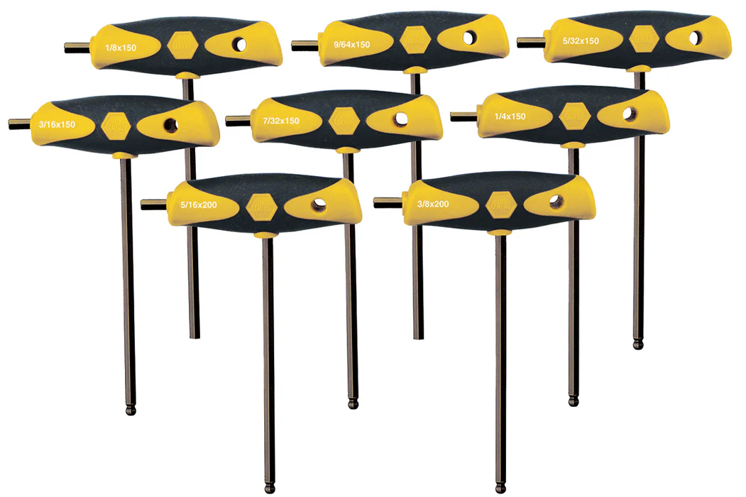 WIHA TOOLS 8 Piece Soft Grip Hex T-Handle Set - Inch - 33498 - WIH-33498