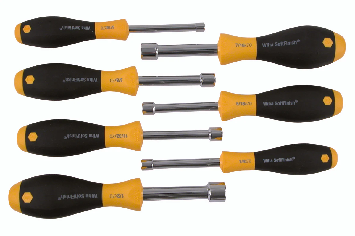 WIHA TOOLS 7 Piece Softfinish Hollow Shaft Nut Driver Set - 34390 - WIH-34390