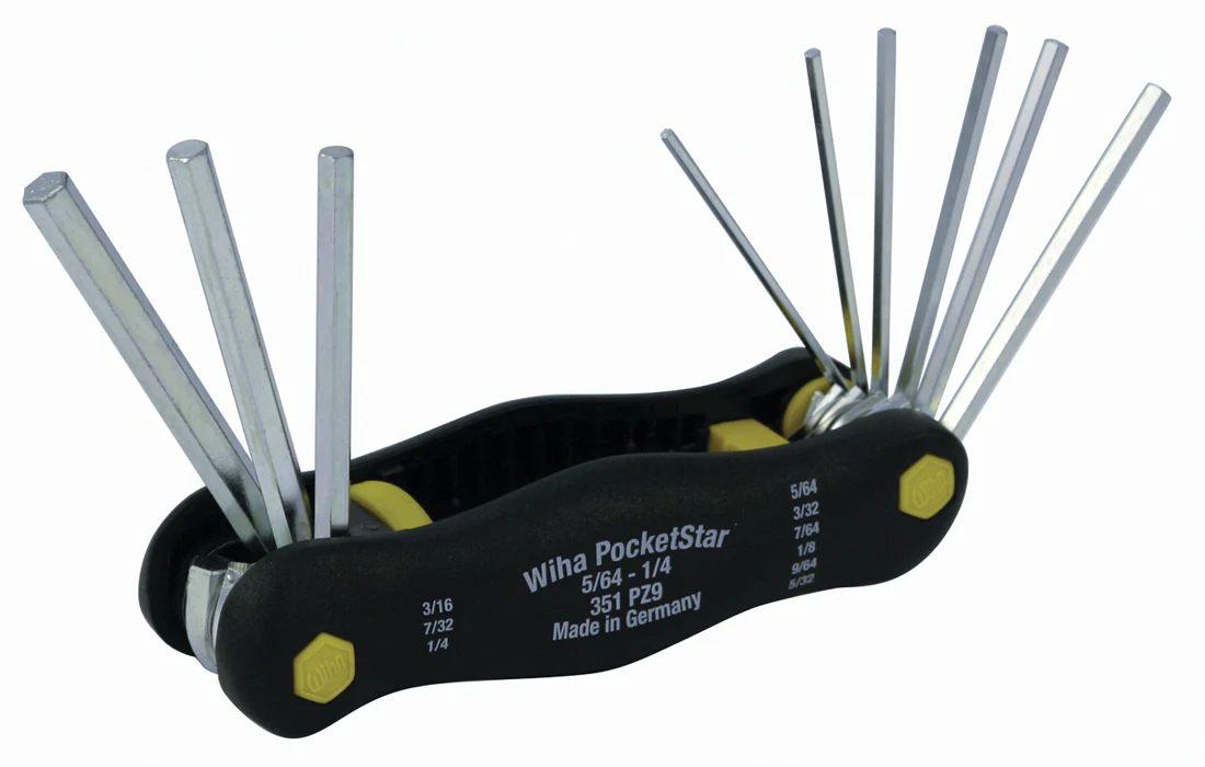 WIHA TOOLS 9 Piece Pocketstar Fold-Out Hex Key Set - Sae - WIH-35197