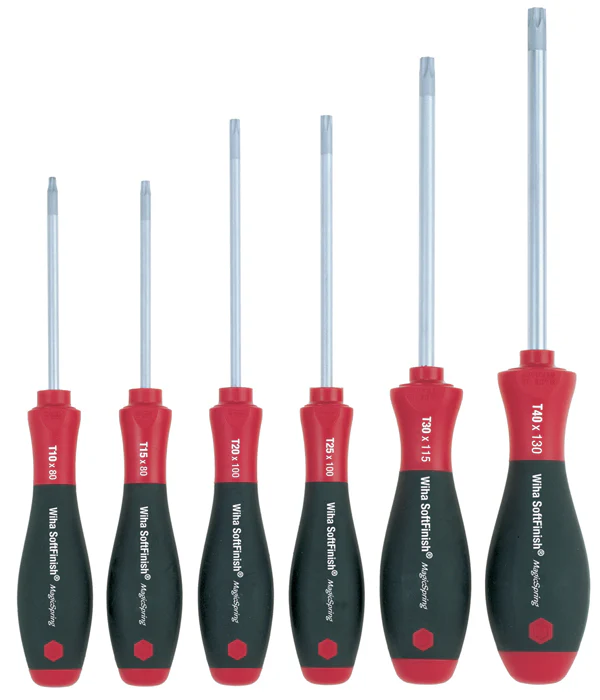 WIHA TOOLS 6 Piece Softfinish Magicspring Torx Screwdriver Set - WIH-36290