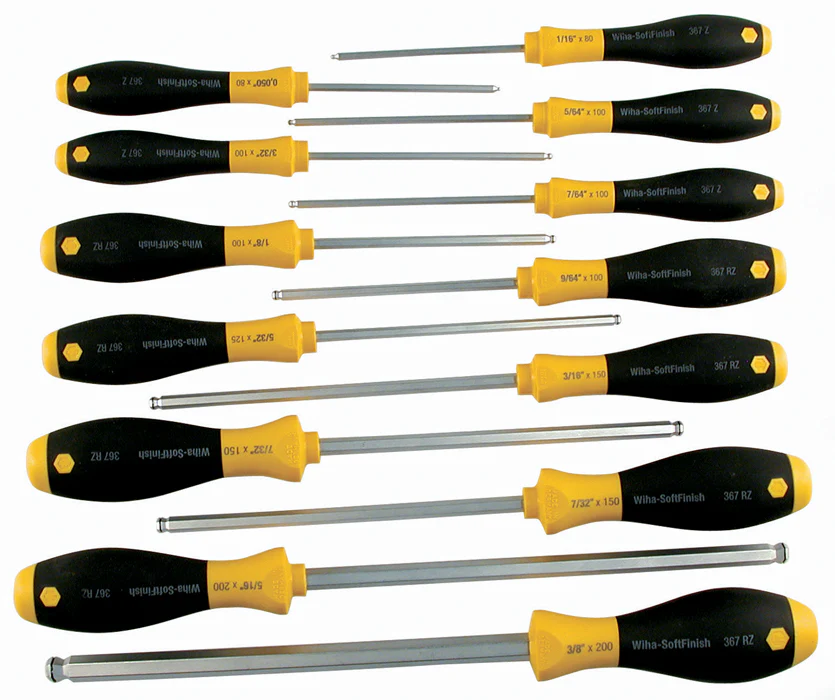 WIHA TOOLS 13 Piece Softfinish Magicring Ball End Screwdriver Set - WIH-36791