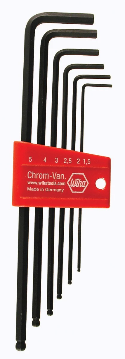 WIHA TOOLS 6 Piece Ball End Long Arm Hex L-Key Set - Metricric - WIH-36992