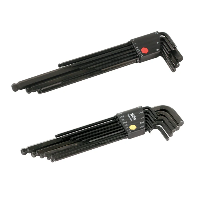 WIHA TOOLS 22 Piece Ball End Long Arm Hex L-Key Set - Metricric - Inch - WIH-36995
