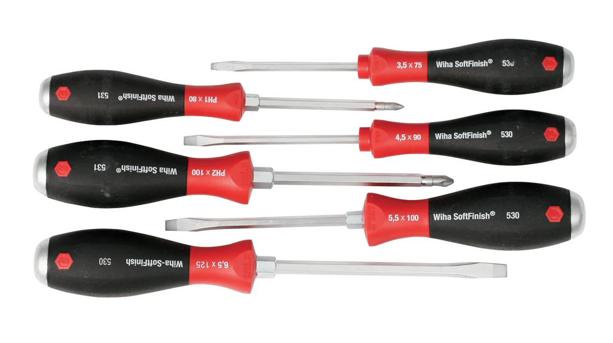 WIHA TOOLS 6 Piece Softfinish X Heavy Duty Slotted And Phillips Screwdriver Set - WIH-53096