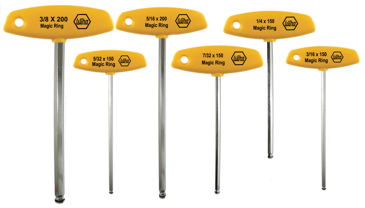 WIHA TOOLS 6 Piece Magicring Ball End T-Handle Set - Inch - WIH-54091