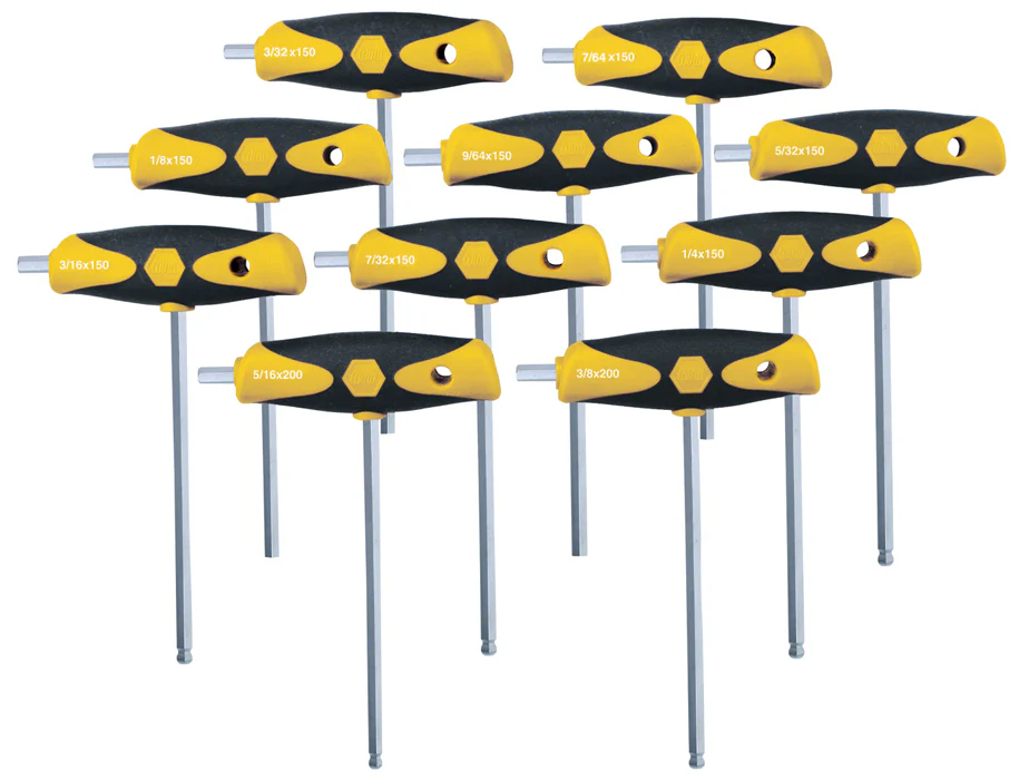 WIHA TOOLS 10 Piece Soft Grip Dual Drive T-Handle Set - Inch - WIH-54097