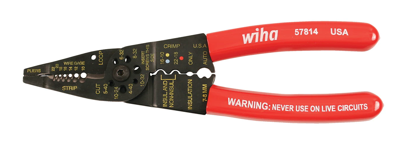 WIHA TOOLS Classic Grip Wire Combination Strippers/Crimpacters 8.25" - WIH-57814