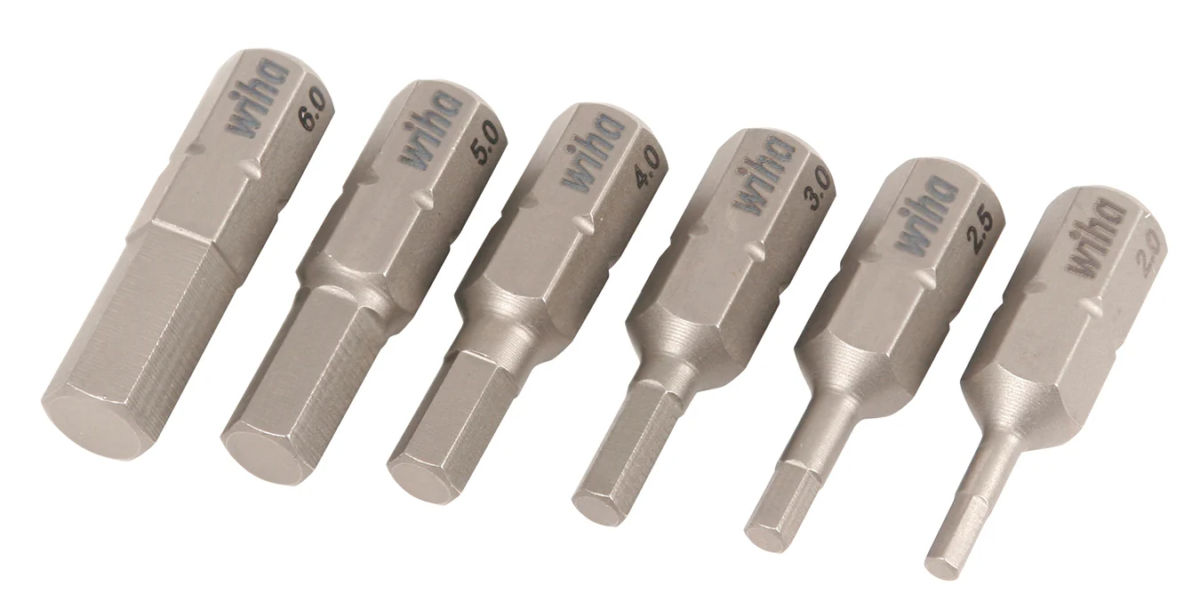 WIHA TOOLS 6 Piece Hex Insert Bit Set - Metricric - WIH-71397