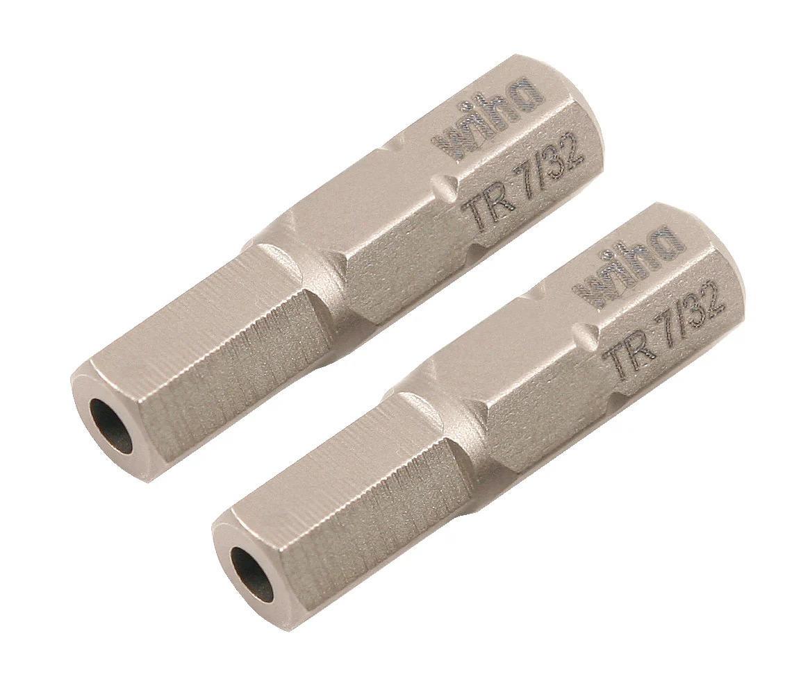 WIHA TOOLS Security Hex Insert Bit 7/32" X 25Mm - 2 Pack - WIH-71977