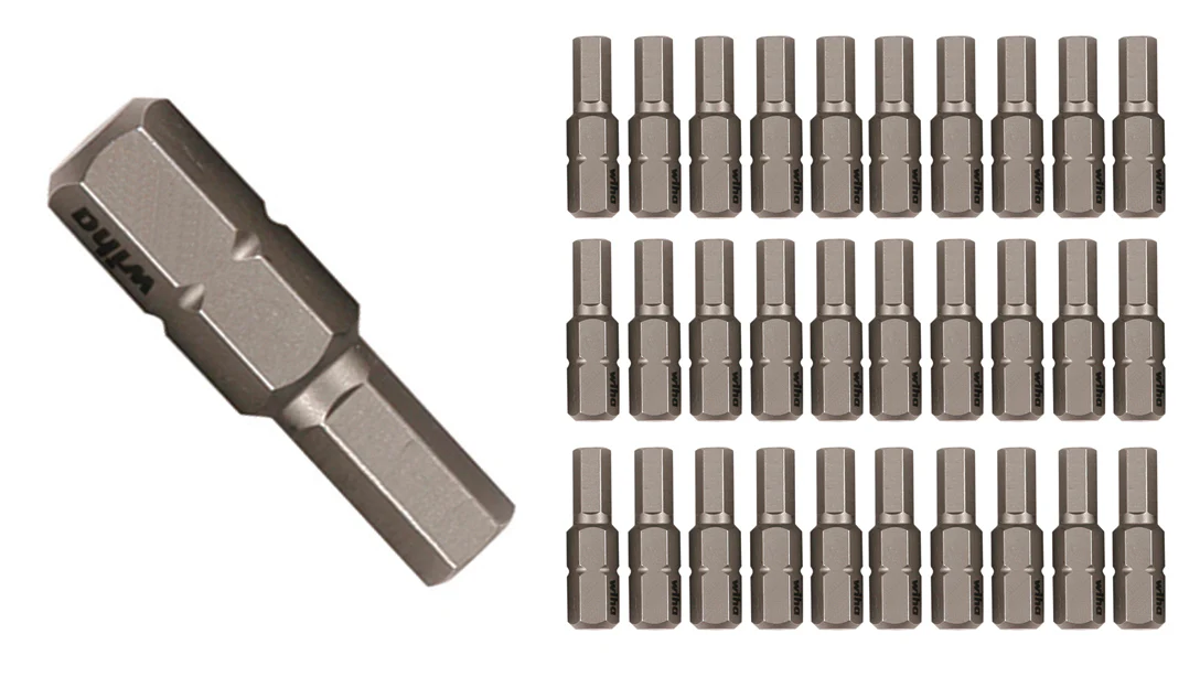 WIHA TOOLS Hex Contractor Insert Bit 1/4" X 25Mm - 30 Piece - WIH-72513