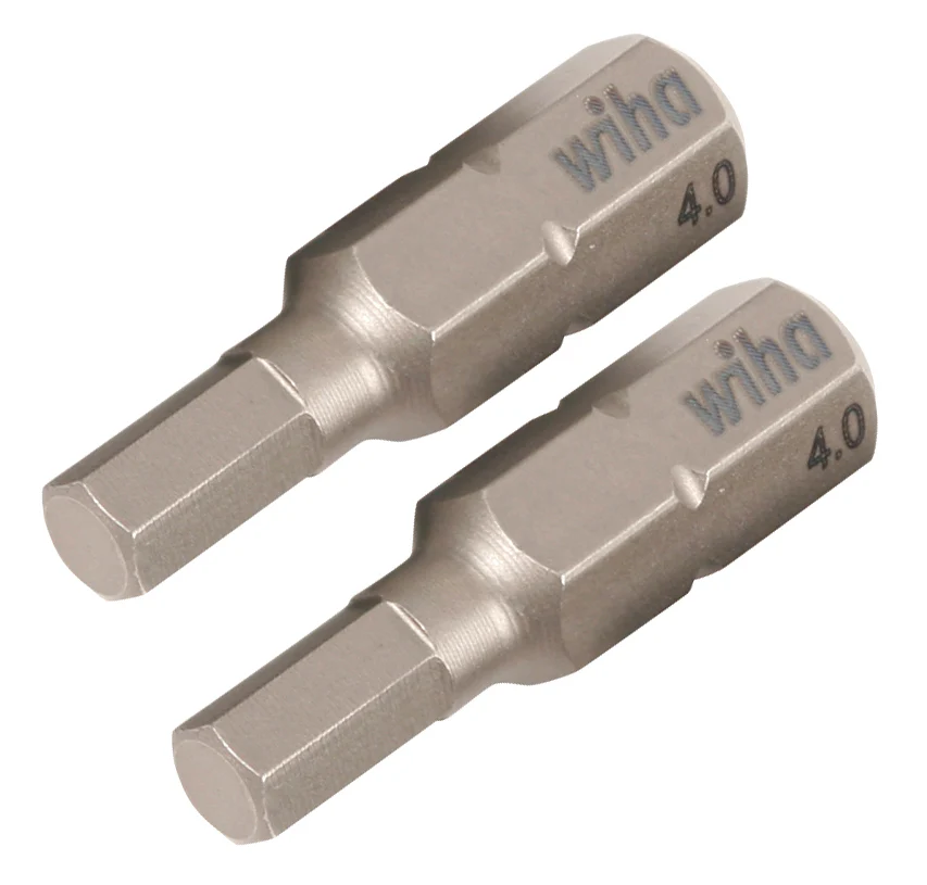 WIHA TOOLS Hex Insert Bit 4.0 X 25Mm - 2 Pack - WIH-73305