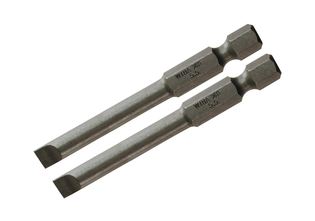 WIHA TOOLS Slotted Power Bit 4.0 X 70Mm - 2 Pack - WIH-73908